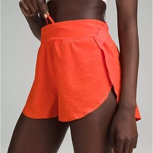 LULULEMON fast and free high rise short 2” size 6 airflow in solar orange